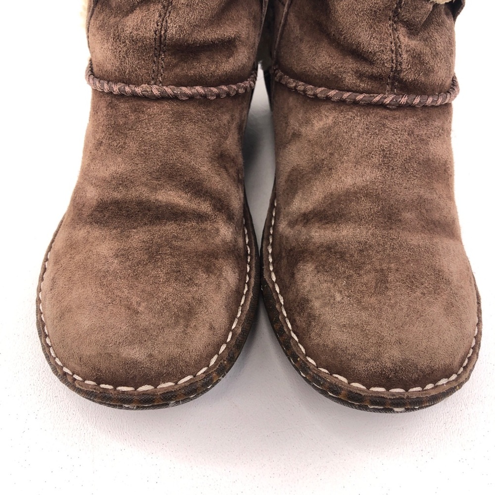 UGG Cove Brown Leather Winter Ankle Boots 7 - Picture 10 of 12